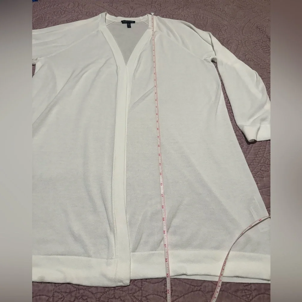 Eileen Fisher, white, long open cardigan - Picture 8 of 12